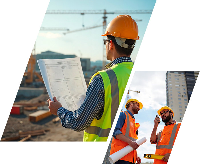 civil engineer with construction plans in hand